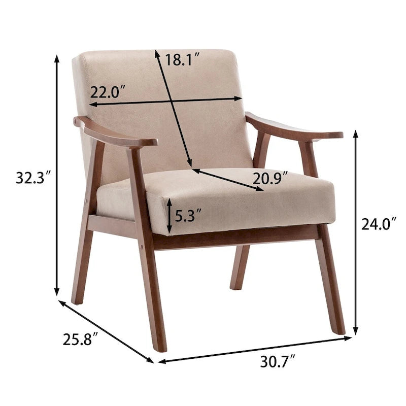Chaise Moderne du Milieu du Siècle, Chaise de Salon à Cadre en Bois Massif