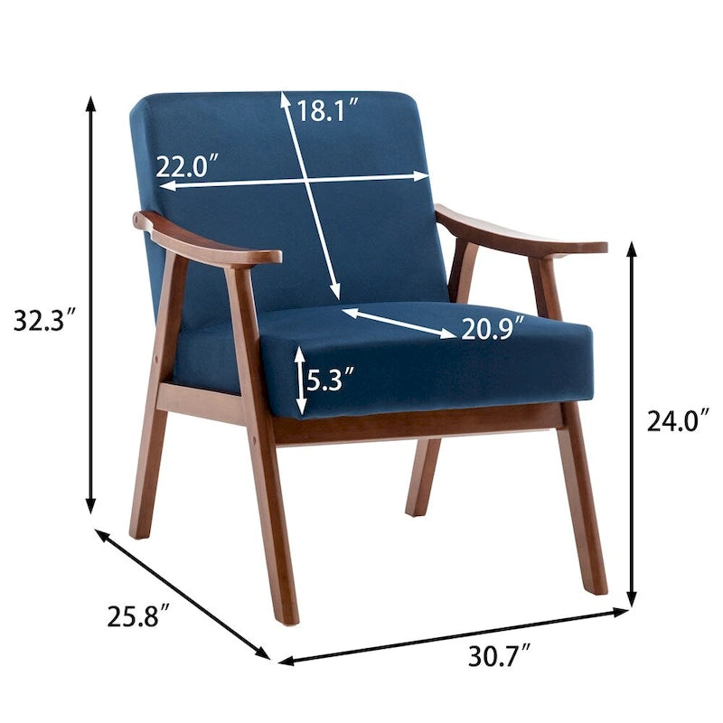 Chaise Moderne du Milieu du Siècle, Chaise de Salon à Cadre en Bois Massif