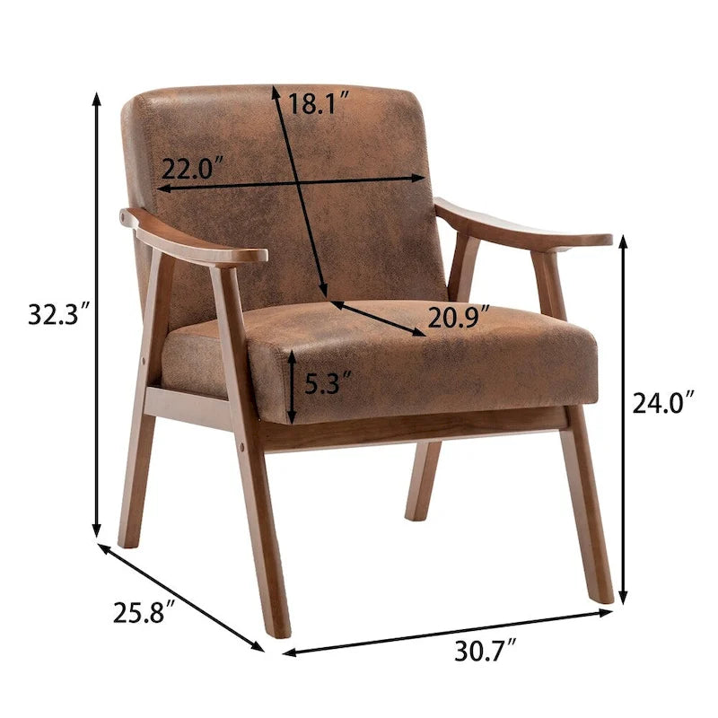 Chaise Moderne du Milieu du Siècle, Chaise de Salon à Cadre en Bois Massif