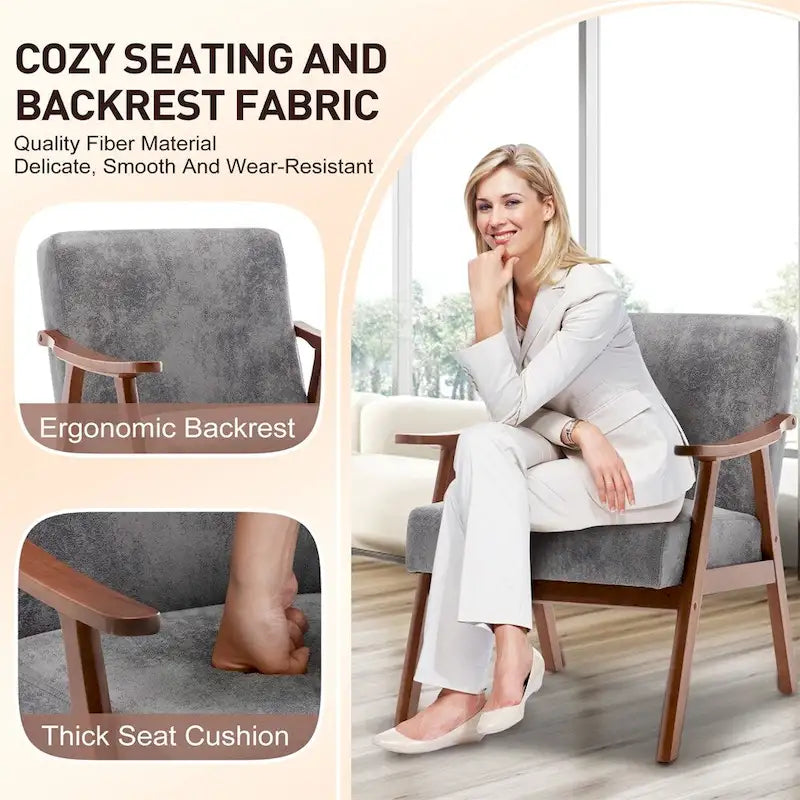 Chaise Moderne du Milieu du Siècle, Chaise de Salon à Cadre en Bois Massif