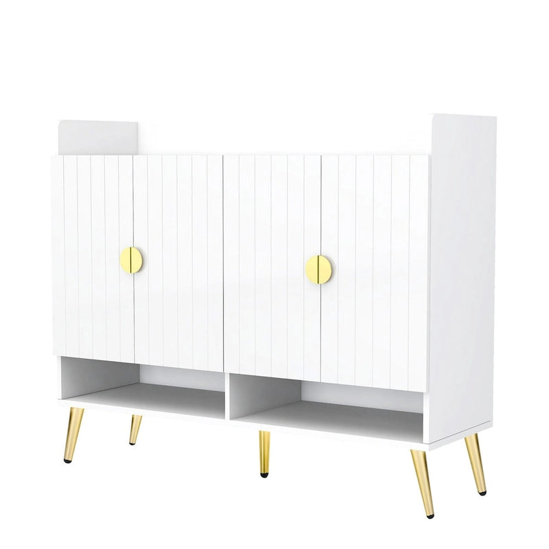 Meuble à chaussures avec portes, meuble de rangement à chaussures à 11 niveaux avec étagères réglables, organisateur de rangement à chaussures en bois moderne