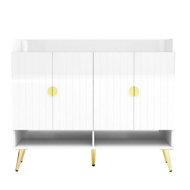 Meuble à chaussures avec portes, meuble de rangement à chaussures à 11 niveaux avec étagères réglables, organisateur de rangement à chaussures en bois moderne