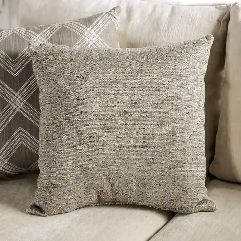 Canapé de style transitoire rembourré en chenille beige