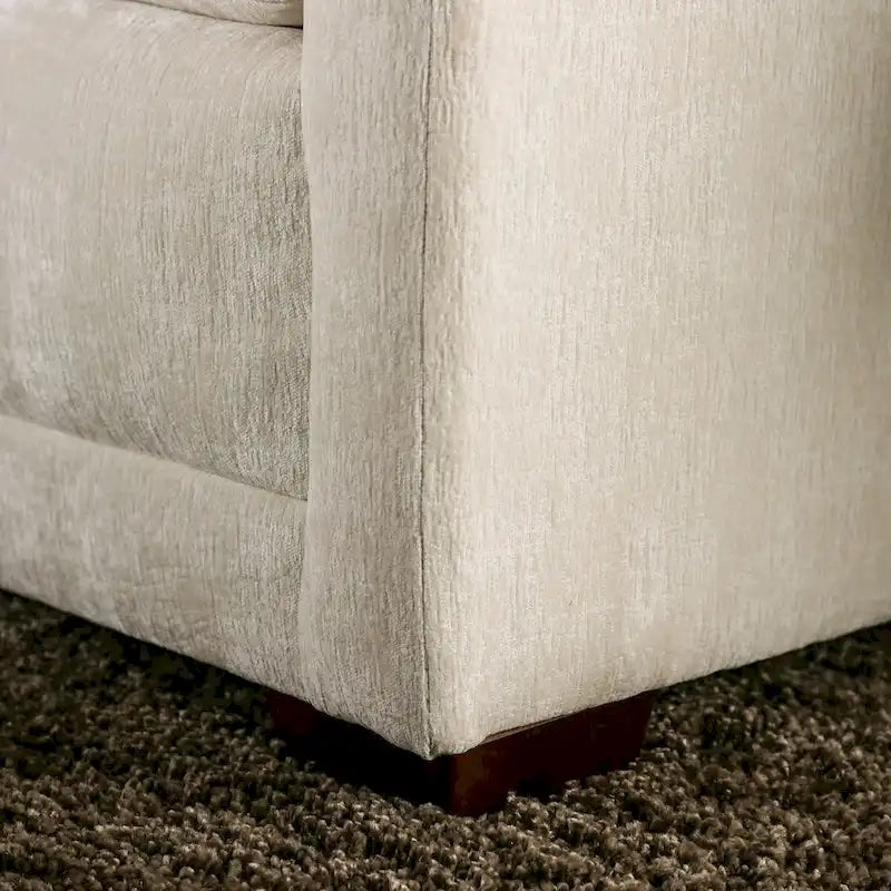 Canapé de style transitoire rembourré en chenille beige