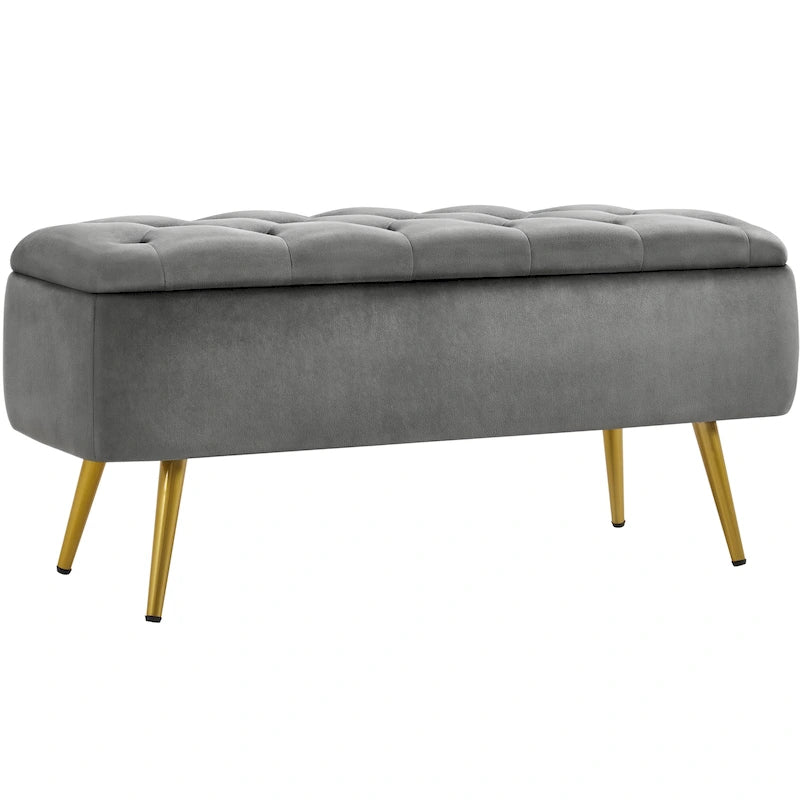Banc repose-pieds ottoman rembourré – Rangement