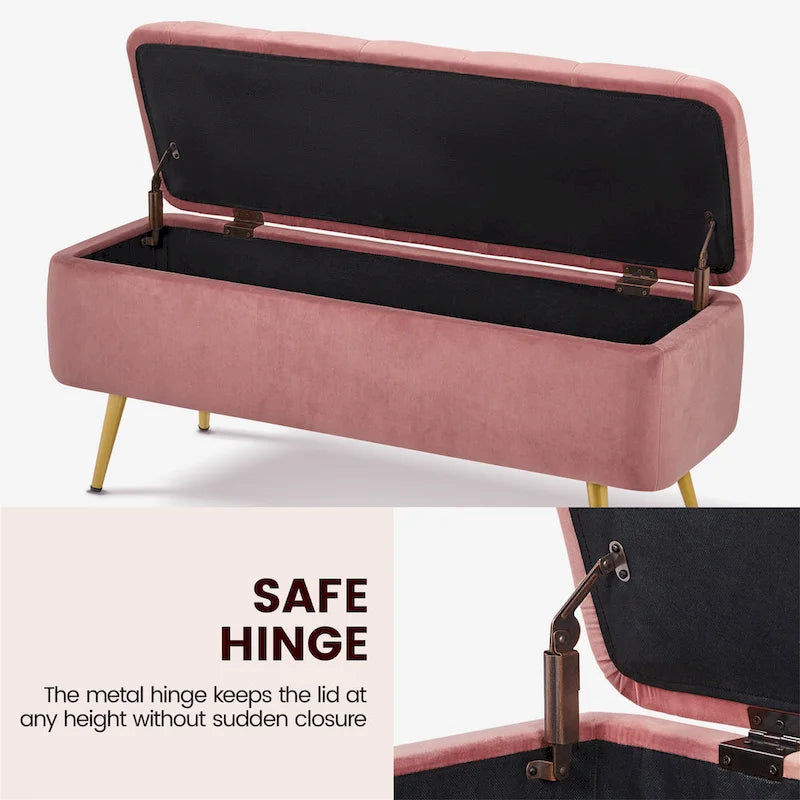 Banc repose-pieds ottoman rembourré – Rangement