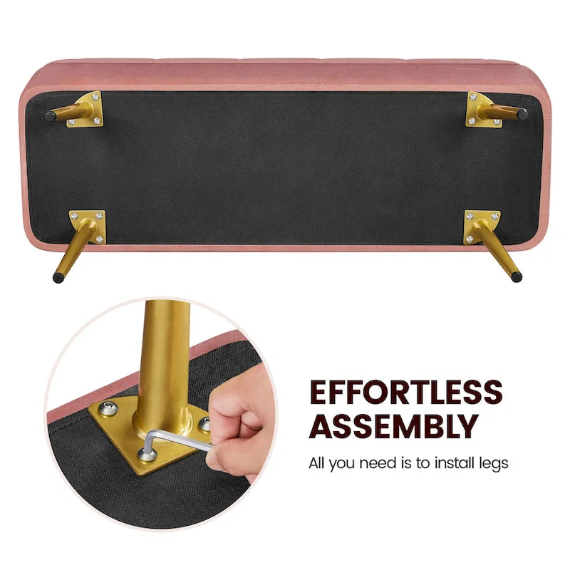 Banc repose-pieds ottoman rembourré – Rangement