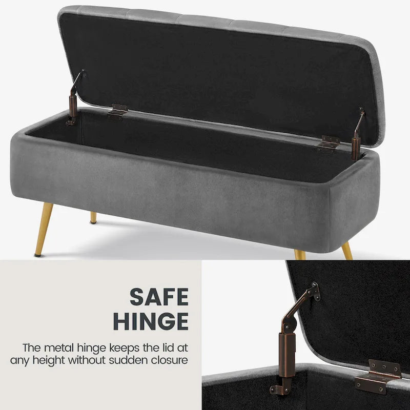 Banc repose-pieds ottoman rembourré – Rangement