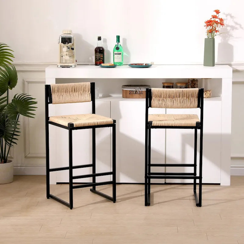 Tabourets de bar Chaises de salle à manger tissées en corde de papier