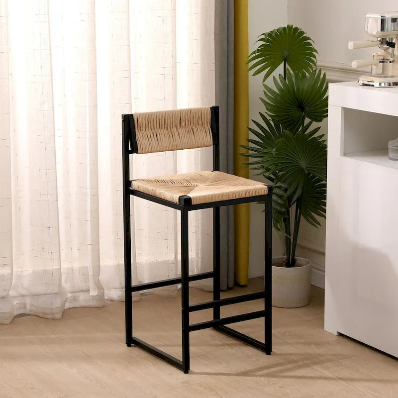Tabourets de bar Chaises de salle à manger tissées en corde de papier