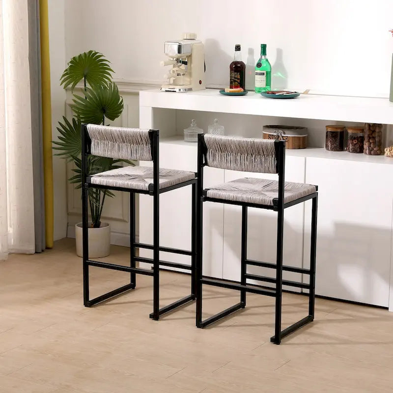 Tabourets de bar Chaises de salle à manger tissées en corde de papier