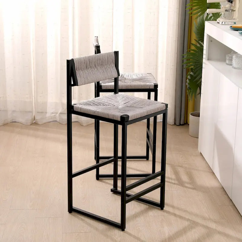 Tabourets de bar Chaises de salle à manger tissées en corde de papier