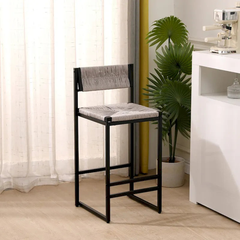 Tabourets de bar Chaises de salle à manger tissées en corde de papier