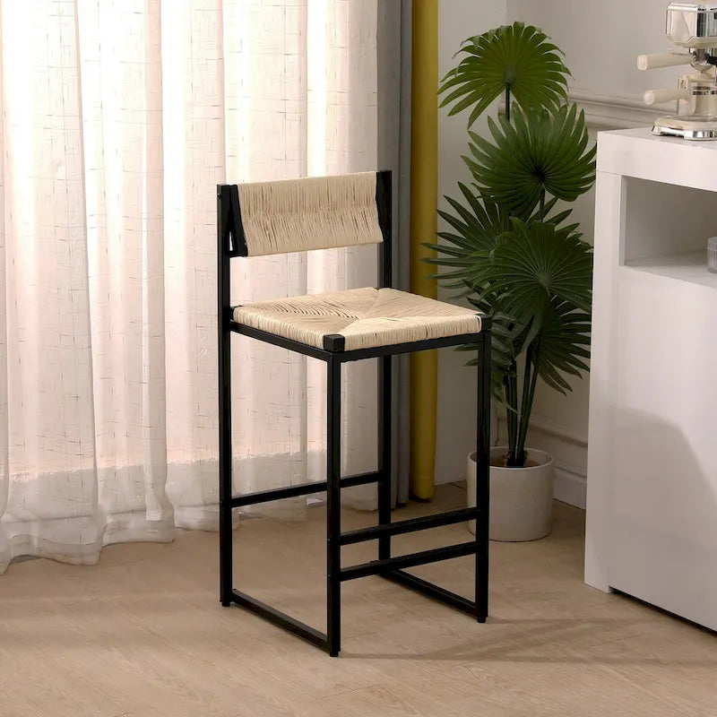 Tabourets de bar Chaises de salle à manger tissées en corde de papier