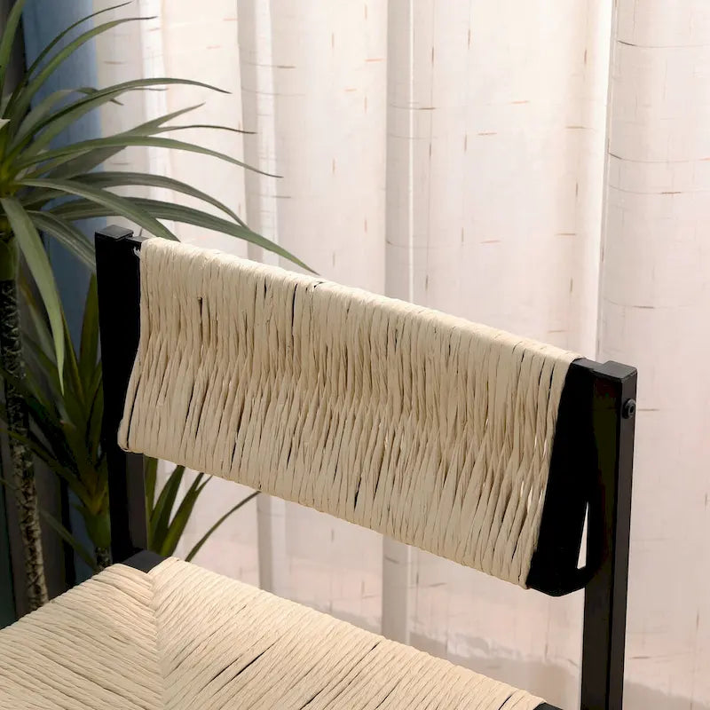 Tabourets de bar Chaises de salle à manger tissées en corde de papier