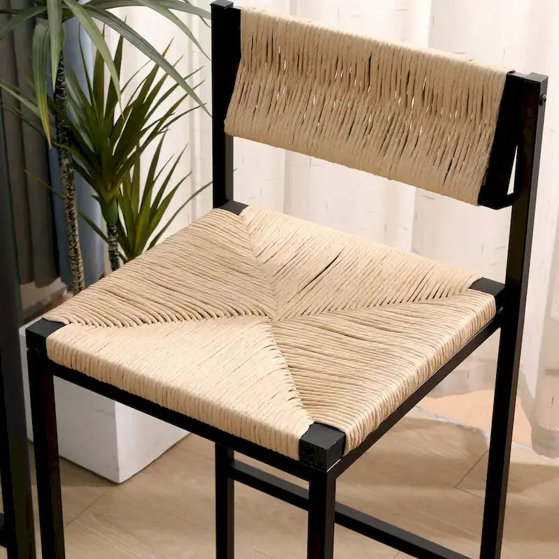 Tabourets de bar Chaises de salle à manger tissées en corde de papier