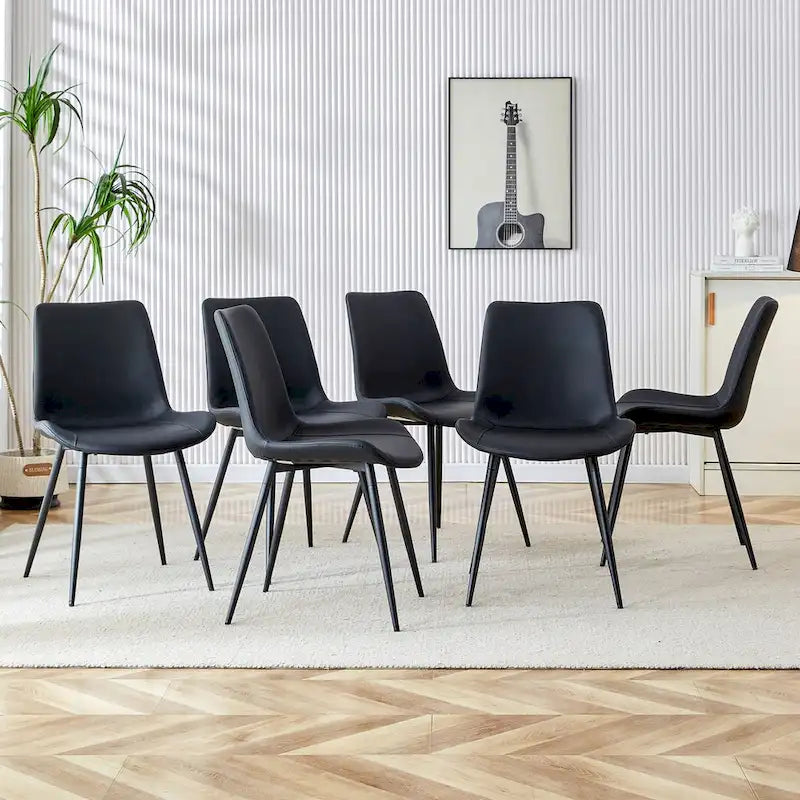 Chaises de restaurant capitonnées avec dossiers en daim et pieds en métal noir