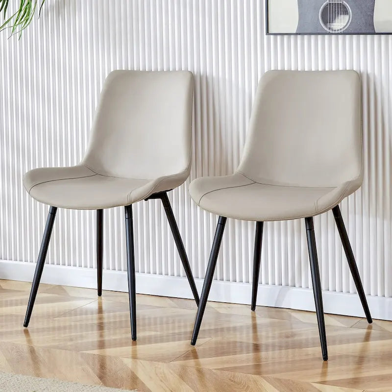Chaises de restaurant capitonnées avec dossiers en daim et pieds en métal noir