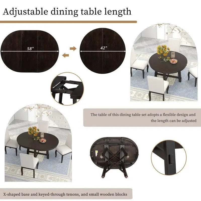 Table de poker ronde réglable, table à manger, table de cuisine