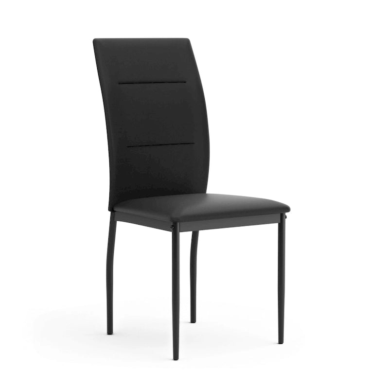 Chaises de salle à manger modernes en cuir PU noir (lot de 2)