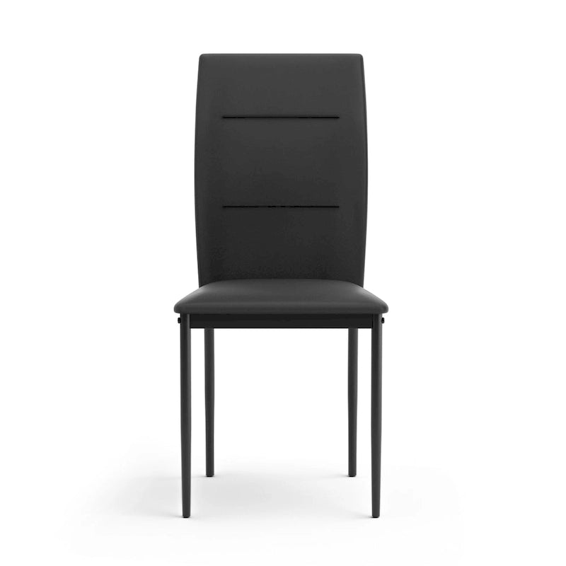 Chaises de salle à manger modernes en cuir PU noir (lot de 2)