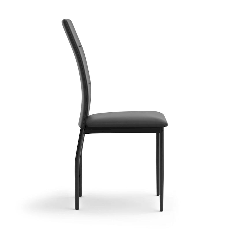 Chaises de salle à manger modernes en cuir PU noir (lot de 2)