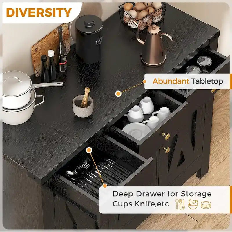 Buffet de cuisine / Vaisselier / Meuble de rangement / Meuble de bar à café / Garde-manger