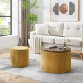 Pouf de rangement rond en chenille