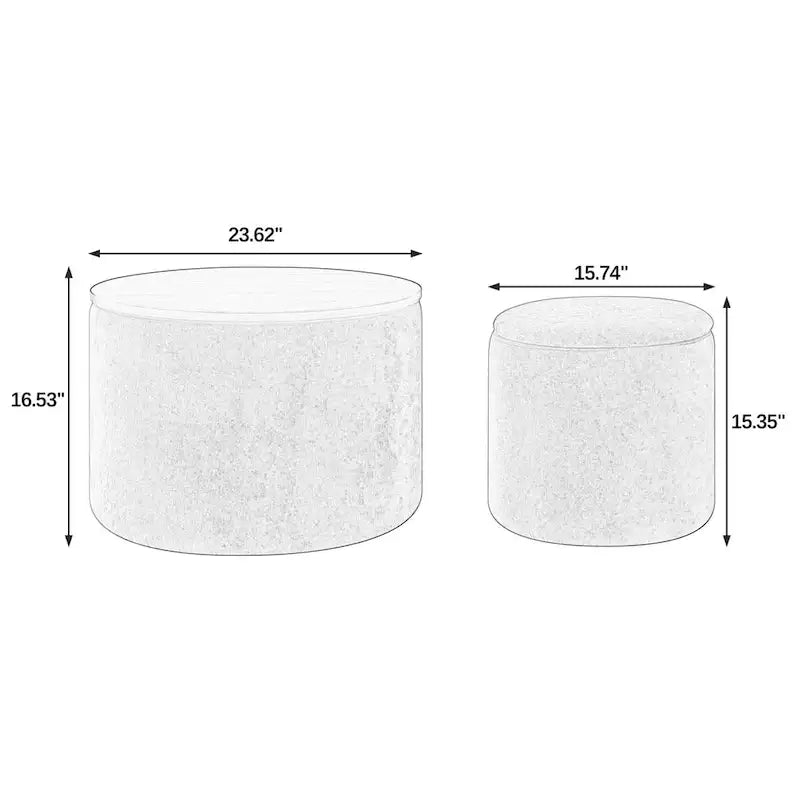 Pouf de rangement rond en chenille